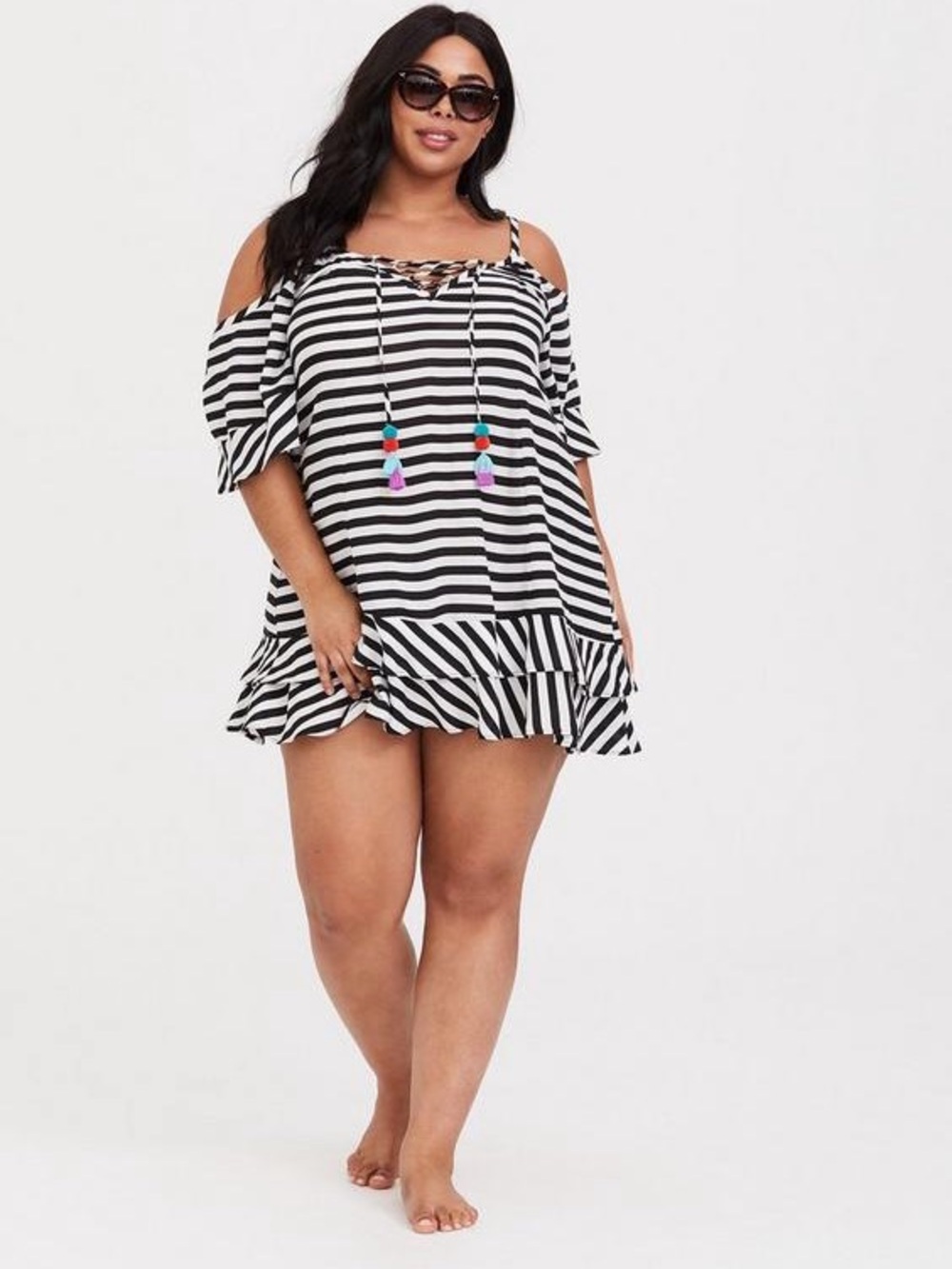 Torrid Mini Crepe Cold Shoulder Cover Up Dress Sz 1X